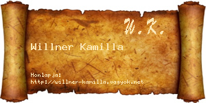 Willner Kamilla névjegykártya